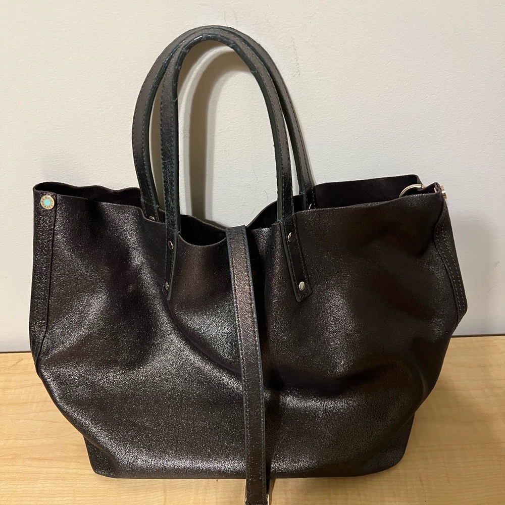 Tiffany Bronze Leather Tote Bag - Picture 3 of 15